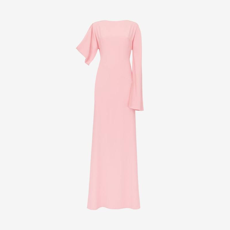 Alexander McQueen Women's Pink Asymmetric Evening Dress - 8 (Viscose & Acetate)